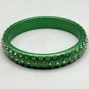 Vintage green rhinestone bangle bracelet